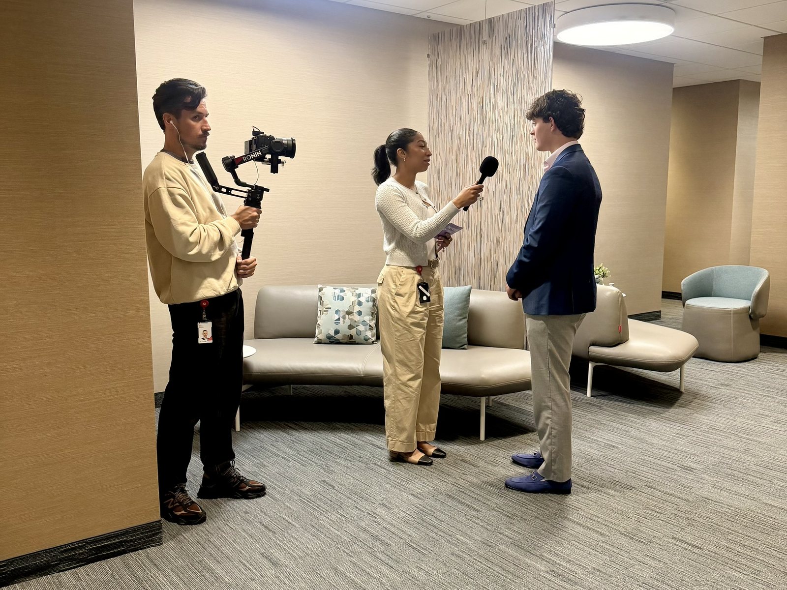 Interviewed on camera during the AD Mortgage visit