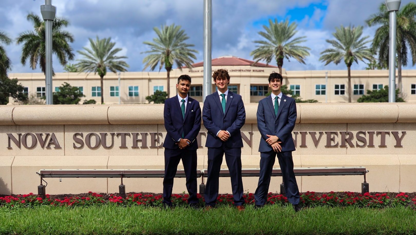 Yuval with co-founders Muhammad Raiyan and Michael O'Connell at Nova Southeastern University