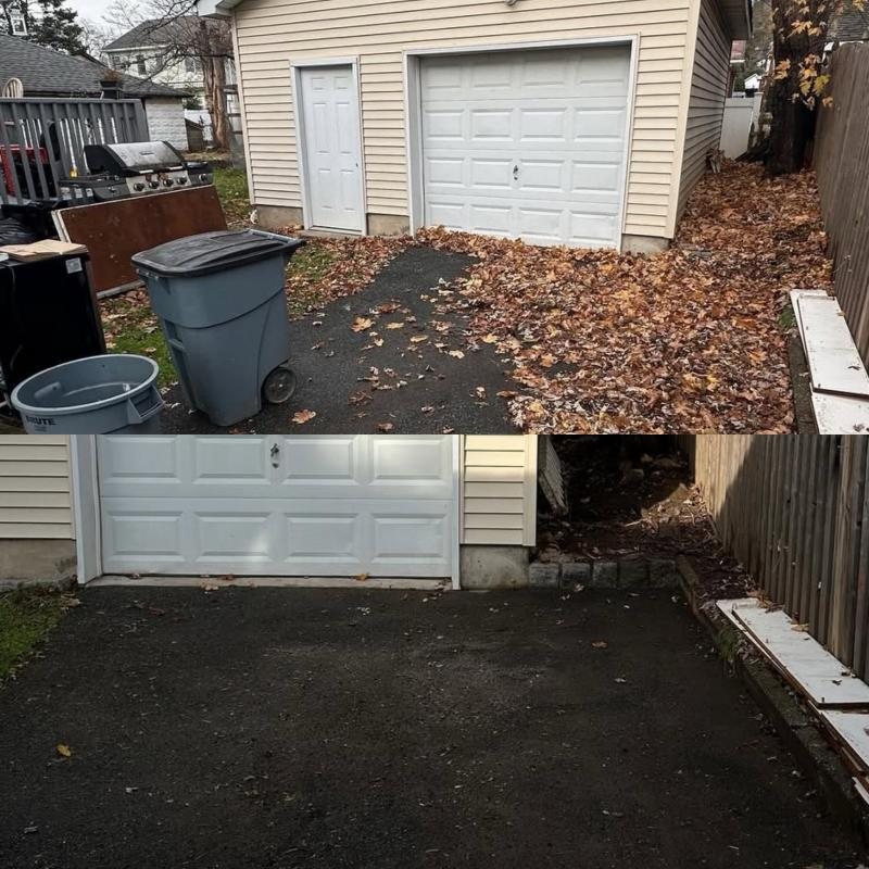Home Haven fall cleanup: before (top) and after (bottom)