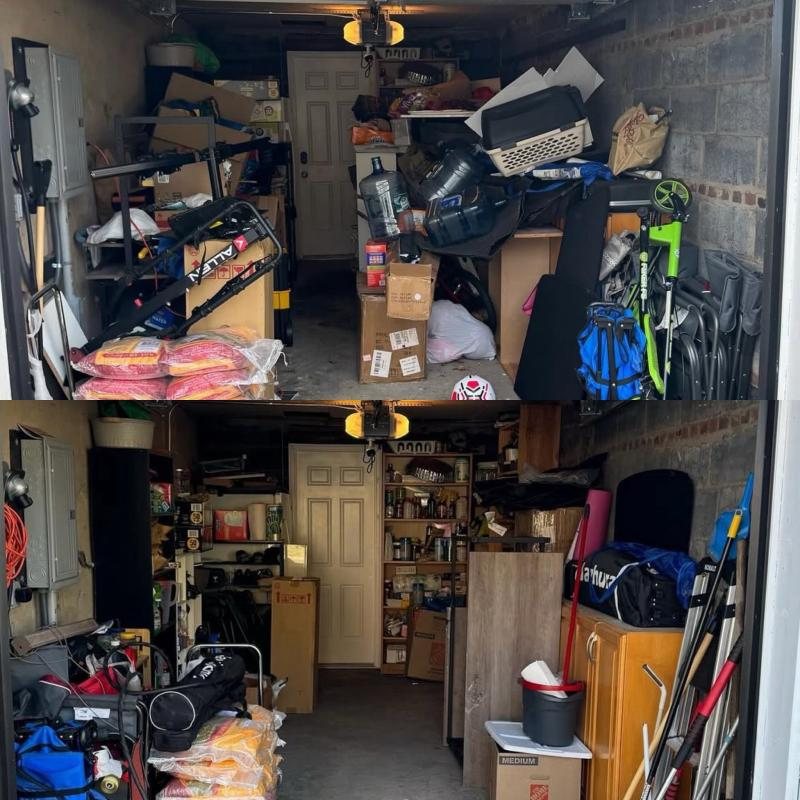 Home Haven garage clean-out: before (top) and after (bottom)