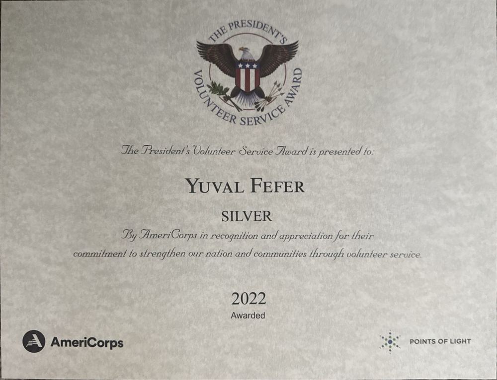 President's Volunteer Service Award certificate, Silver