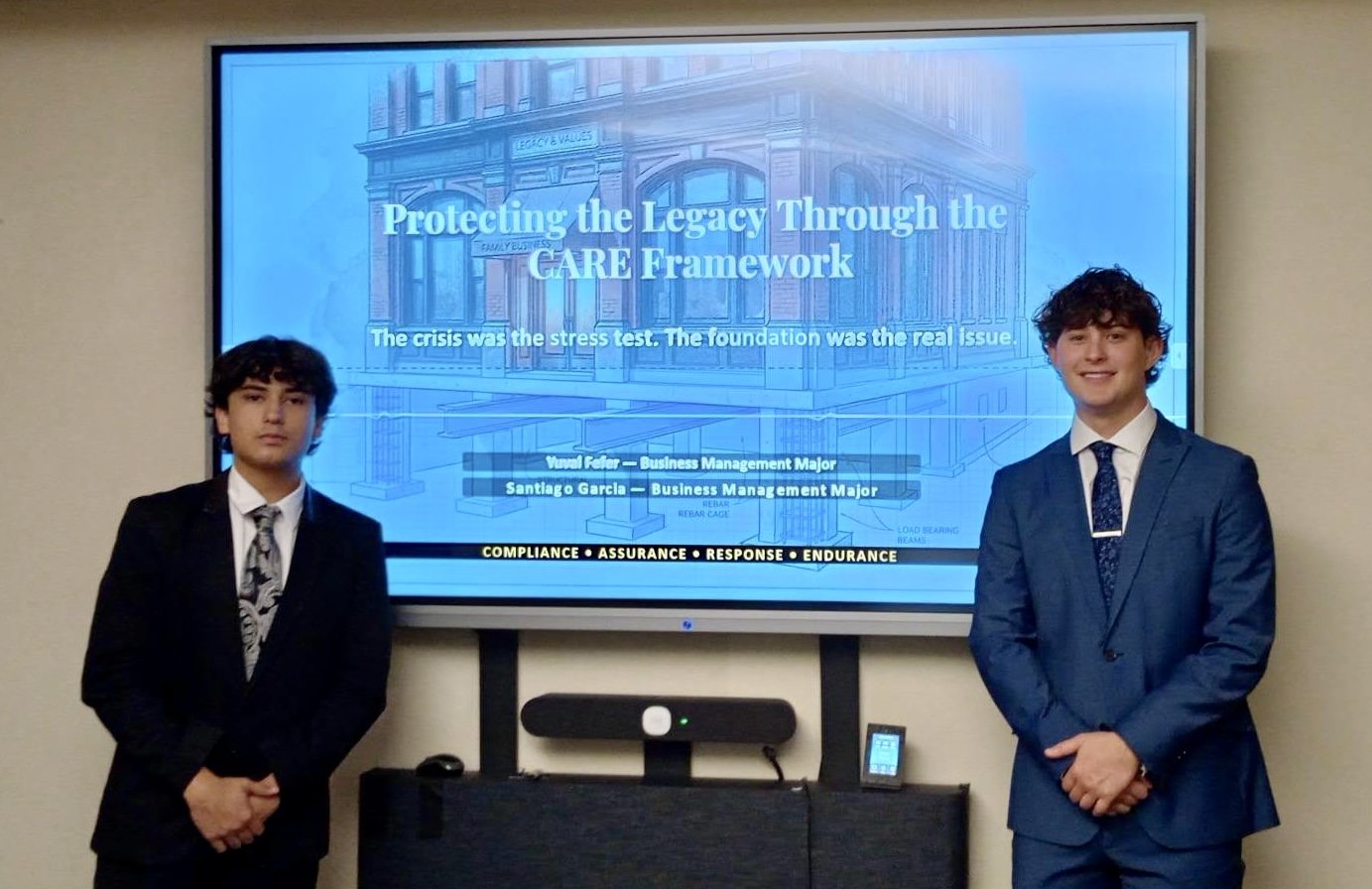 Yuval and teammate Santiago Garcia in front of their final slide
